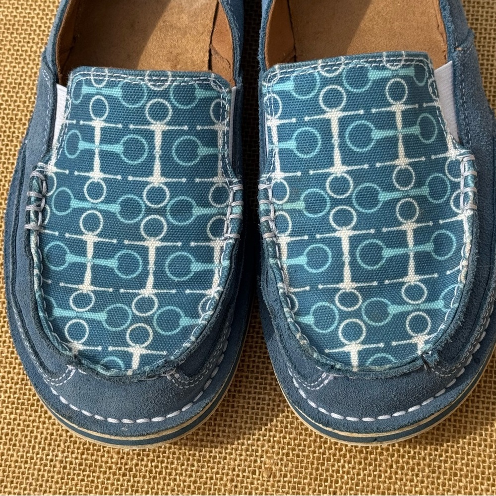 Ariat Blue Suede Slip-On Loafers US 9M Western Casual Comfort Shoes EU 40 - Picture 7 of 8